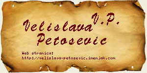 Velislava Petošević vizit kartica